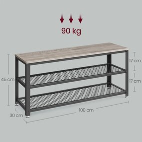 Botník E1078 GREY, šedá, 2 poschodia