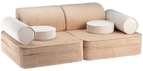 Svetlohnedá menčestrová detská pohovka 132 cm Settee – Wigiwama