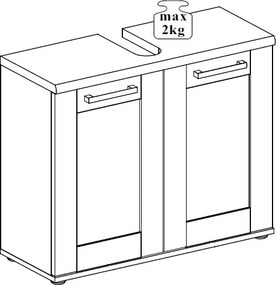 Kúpeľňová skrinka pod umývadlo Romance, smrekovec/dub