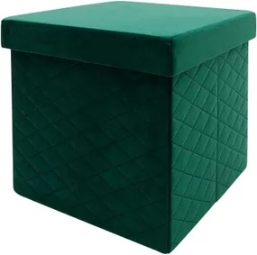 Taburet s úložným prostorem Maxim, fľaškovo zelená látka%