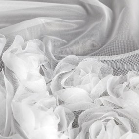 Dekorstudio Hotová biela záclona ROSES 3 na kolieskach 140x250cm
