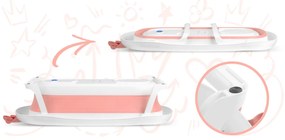 Ricokids Vanička pre novorodencov s teplomerom RK-280 bielo-ružová