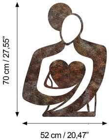 Nástěnná kovová dekorace Rusty Hug vícebarevná