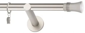Dekorstudio Chrómová matná jednoradová garniža CAPRI 19mm Dĺžka: 360cm, Typ uchytenia: Držiak otvorený, Typ príslušenstva: Krúžky tiché so štipcami