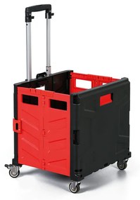 Skladací nákupný vozík 50L, nosnosť 35 kg, 4 otočné kolieska
