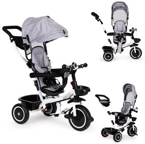 WELLHOX Trojkolka s otočným sedadlom - sivá