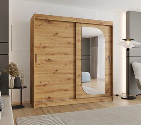 Šatníková skriňa 200 cm Lulu (dub artisan). Akcia -19%. Vlastná spoľahlivá doprava až k Vám domov. 1125981