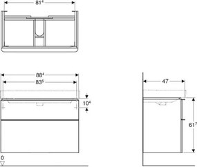 Geberit 500.354.00.1 - Kúpeľňová skrinka pod umývadlo Smyle Square 61,7x88,4 cm biela