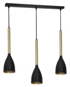 Luster na lanku ISTAPPAR 3xE27/60W/230V čierna/zlatá