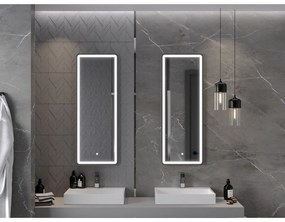 Mexen Coro, LED kúpeľňové zrkadlo s podsvietením a čiernym rámom 45x120 cm, 6000K, ochrana proti zahmlievaniu, 9817-045-120-611-70