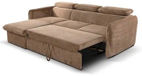 Rozkladacia rohová sedačka do L BEJA s úložným priestorom, béžová ľavá