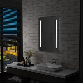 Kúpeľňové LED nástenné zrkadlo s poličkou 60x80 cm