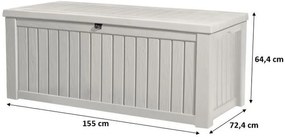 KETER ROCKWOOD 570L Záhradný úložný box 155 x 72,4 x 64,4 cm, krémová 17197729