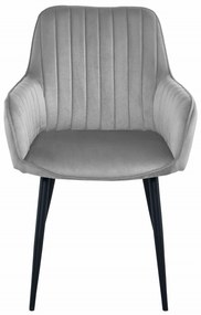 Svetlosivá zamatová jedálenská stolička SOLDEN