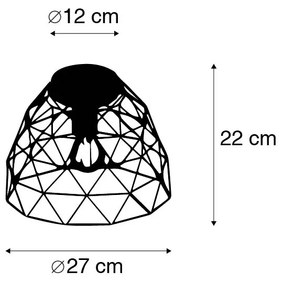 Moderné stropné svietidlo čierne 27 cm - Jaap