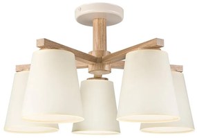 Prisadený luster ELLIE 5xE27/15W/230V krémová/dub