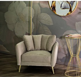 Taupe zamatové kreslo Kiev – Mauro Ferretti