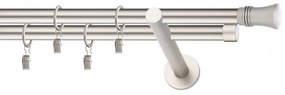 Dekorstudio Chrómová matná dvojradová garniža CAPRI 19mm Dĺžka: 120cm, Typ uchytenia: Držiak dvojitý modern, Typ príslušenstva: Bez príslušenstva