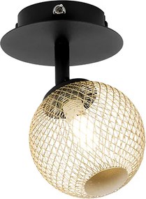 Bodové svetlo čierne so zlatom nastaviteľné - Athens Wire