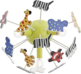 Redo 04-514-Detské stropné svietidlo SAFARI 3xE14/28W/230V pr. 41cm pestrofarebné