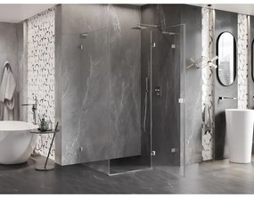 Mexen Lunar, L výklopný sprchový kút pravý 100 x 70 cm, 8mm číre sklo, chrómový profil, 834L-100-070-01-00-P