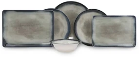 Porcelánová sada 26 ks talířů CeramicLike modrá/hnědá