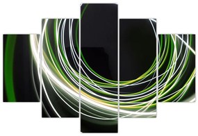 Obraz zelených čiar (150x105 cm)