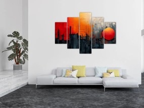 Obraz - Abstraktná maľba mesta (150x105 cm)