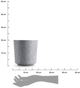 PLASTOVÝ KVETINÁČ ALOE TX 19,5X20 CM SIVÁ