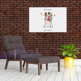 Obraz - Forever young, forever drunk (90x60 cm)
