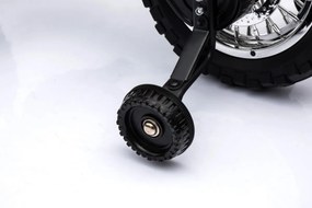 Ramiz Krížový bicykel pre deti Vozidlo na batérie Červené + asistenčné kolesá + LED zvuky