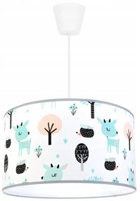 Detské závesné svietidlo Bambi, 1x textilné tienidlo so vzorom