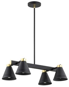 Argon 1774 - Luster na tyči AVALONE 4xE27/15W/230V čierna/zlatá