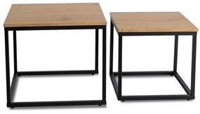 PROXIMA.store - Loftový set konferenčných stolíkov TEVET FARBA: čierny mramor, FARBA NÔH: čierna