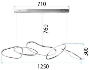 Toolight Toolight, LED stropné svietidlo 60W APP1054-CP, zlatá, OSW-08882