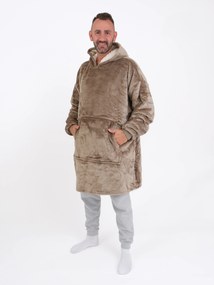 Baránková mikina mikroplyš – Laura šedohnedá veľkosť L