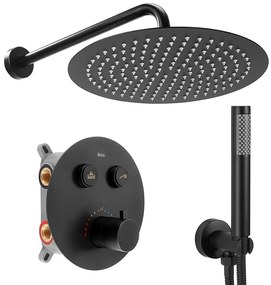 Sprchová súprava podomietková s termostatom LUNGO čierna + BOX