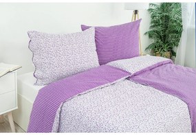 Stanex Luxusné obliečky Krepové Kvietok pruh fialový 140x200/70x90 cm