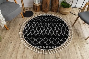 Koberec BERBER ETHNIC G3802 kruh čierny / biely Fredzle berber marokánsky