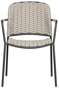 Čierno-béžové kovové záhradné stoličky v súprave 2 ks Taku – Exotan