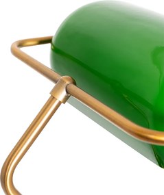 Inteligentná bankárska stojaca lampa bronzová so zeleným sklom vrátane WiFi A60