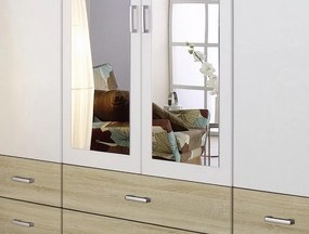 Šatníková skriňa Gamma, dub sonoma/biela