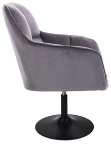 LuxuryForm DESIGN Kreslo AMALFI VELUR na čiernom tanieri - tmavo šedé