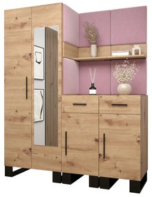 Predsieňová zostava Amanda 15 (dub artisan + ružová). Vlastná spoľahlivá doprava až k Vám domov. 1085984