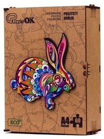 017440 3D drevené puzzle handmade - Zajačik A4