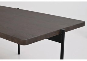 Hnedý konferenčný stolík z jaseňového dreva Rowico Shelton, 145 x 60 cm