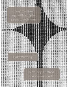 Čierno-biely okrúhly vnútorný a vonkajší koberec ø 160 cm Duet Bowen – NORTHRUGS