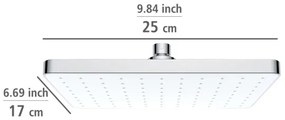 WENKO 24001100 - Sprchová hlavica AUTOMATICKÉ ČISTENIE 25x17 cm lesk. chróm/biela