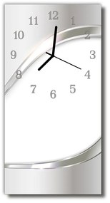 Sklenené hodiny vertikálne Umenie abstrakcia bielych čiar 30x60 cm