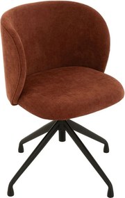 Vínová zamatová jedálenská točiaca stolička Chair Turn Burgundy - 56*48*77cm